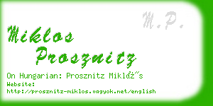 miklos prosznitz business card